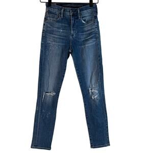 Citizens of Humanity Women's Slim Distressed Medium Wash Denim Jeans Mid Rise 25